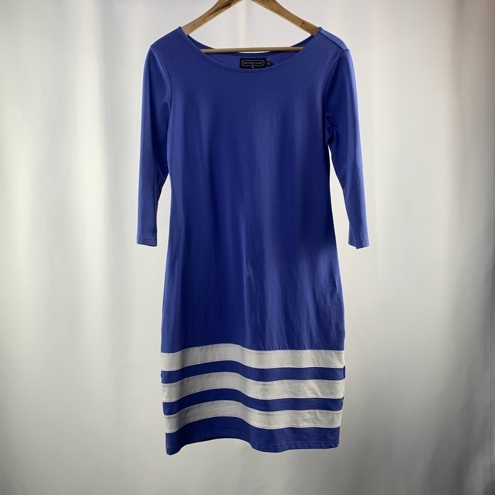 Duffield Lane 3/4 Sleeve‎ Tunic Dress in Blue Size Extra Small